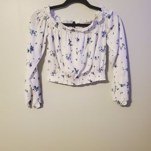 Super crop floral long sleeve